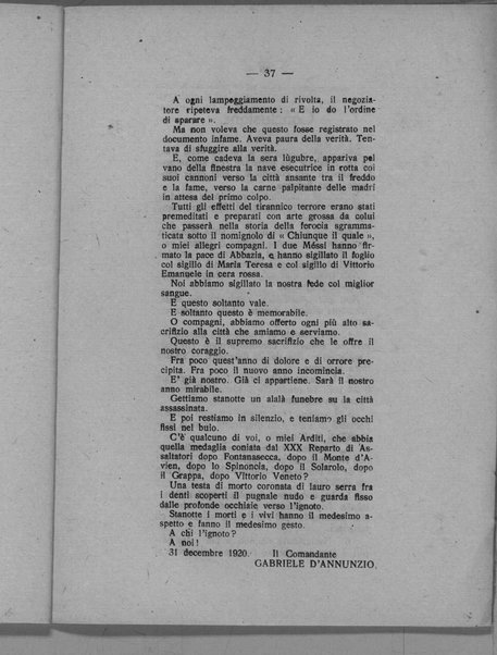 L'assasinio di Fiume. Narrazione documentata delle giornate sanguinose del Natale fiumano